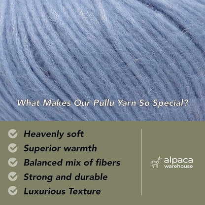 Pullu - Baby Alpaca Merino Wool Yarn Set of 3 Skeins Worsted Weight - Sourced - Image 2
