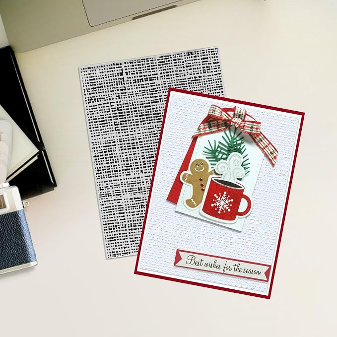 Threetols 3-D Textured Impressions Embossing Folder, Line Background Embossing - Image 3