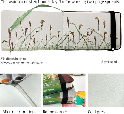 tumuarta Watercolor Journal, 140 LB, 300 GSM, Cotton Paper, Cold Press - Image 2