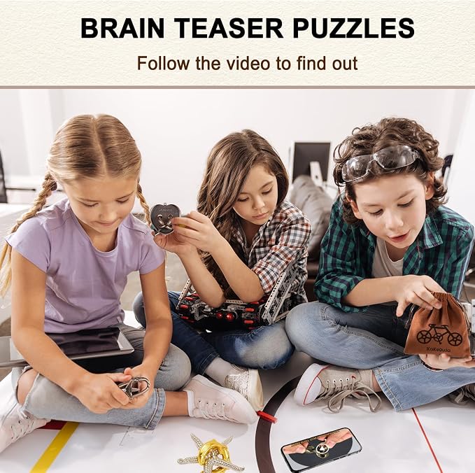 9pcs Metal Puzzle for Adult Disentanglement Puzzles Lock Puzzle Games Set Gift - Image 2