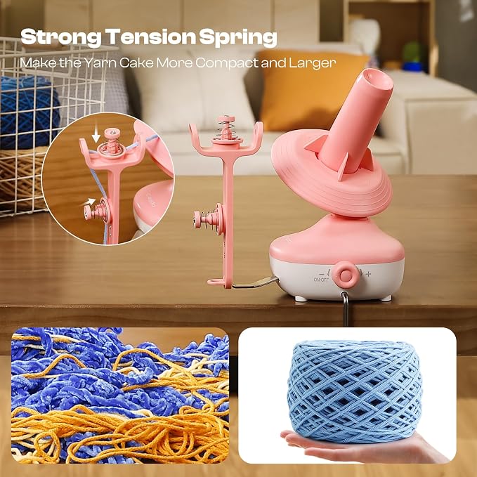 Caydo Yarn Winder, Electric Yarn Ball Winder Mini, Automatic Yarn Cake Winder - Image 3