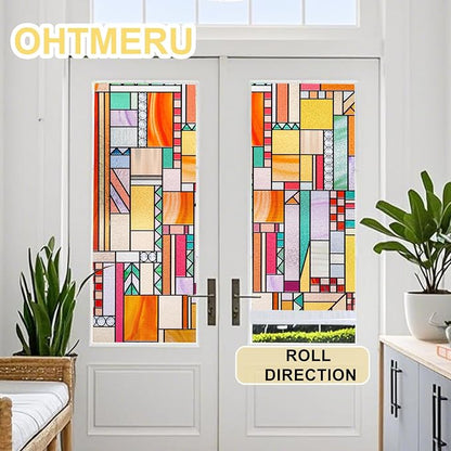 3D Stained Glass Window Privacy Film, Heat Control UV Blocking Static Cling - Image 7