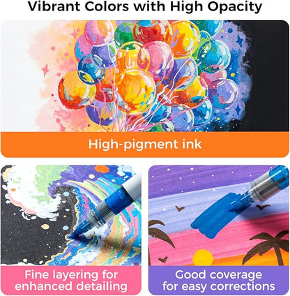 Ohuhu Acrylic Paint Markers Direct Liquid: 48 Pack Flexible Brush Tip Acrylic - Image 5