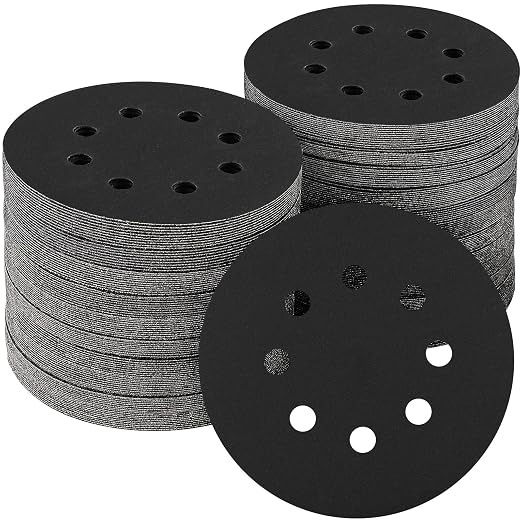 100PCS 5 inch Silicon Carbide Sanding Discs 240 Grit, Wet Dry Orbital 5 Sander by POTUINOM