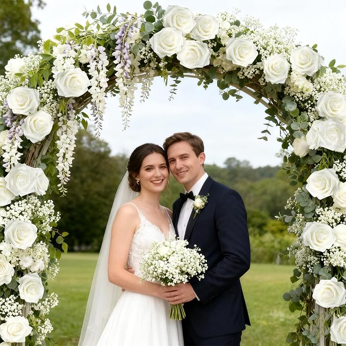 Artificial Flowers Foam Fake Roses 25pcs White Roses - Image 6