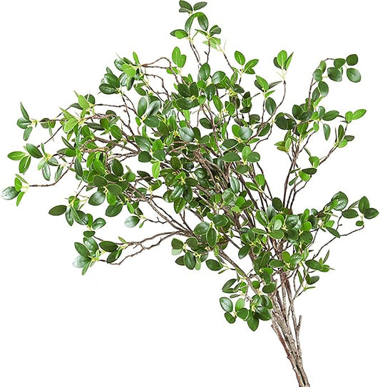 Ollain 43" Artificial Greenery Stems Plants Faux Leaf Green Eucalytus Branches by Ollain