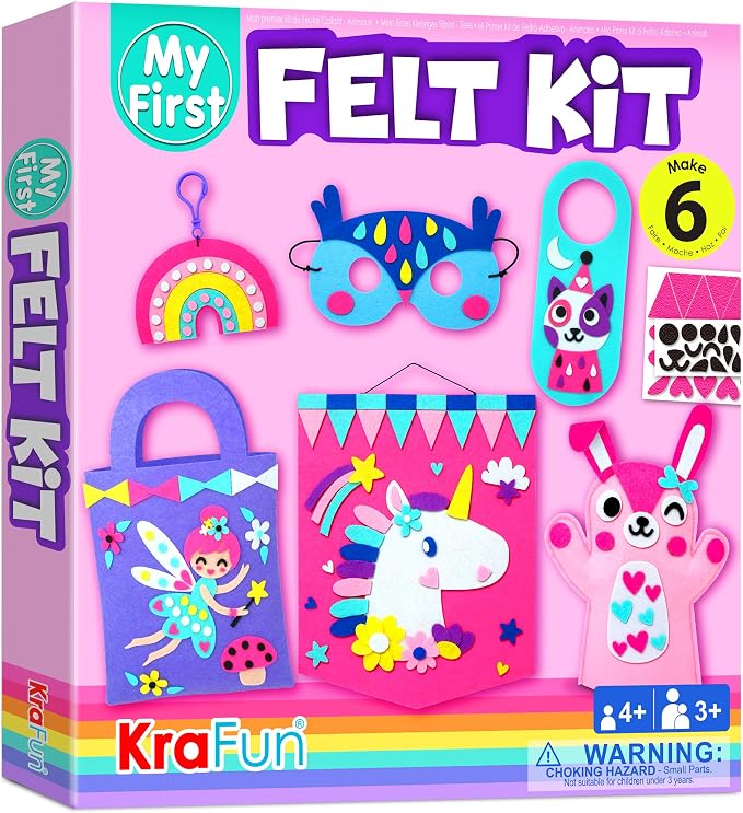 KRAFUN My First Beginner Felt Kit Unicorn Girl Animal Craft by FunCreativeArtsCraftKits