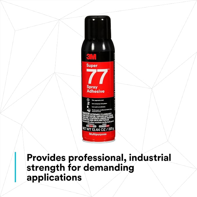 3M Super 77 Multipurpose Permanent Spray Adhesive Glue, Net Wt 13.44 oz - Image 6