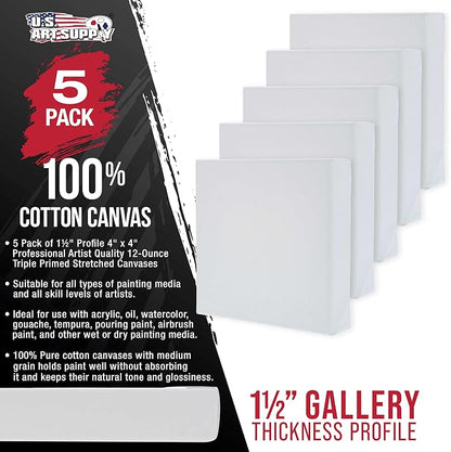 U.S. Art Supply 5-Pack Bulk Stretched Canvas - Image 2