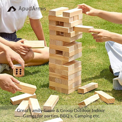 ApudArmis 54 PCS Tumble Timber Set, Pine Wooden Tumble Tower Game - Image 6