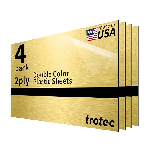 Trotec | Metallic Looking Acrylic Sheet | 12"x24"x1/32, Name Plate | USA Made by TrotecEngravingSupplies
