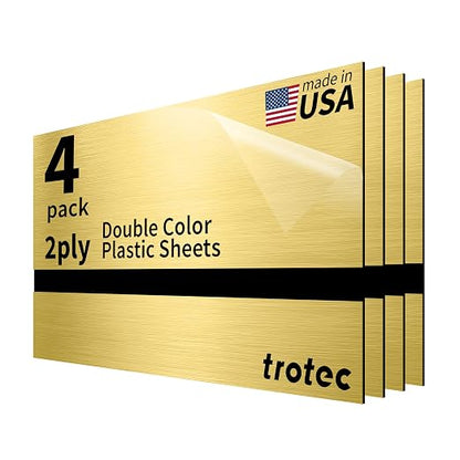 Trotec | Metallic Looking Acrylic Sheet | 12"x24"x1/32, Name Plate | USA Made by TrotecEngravingSupplies