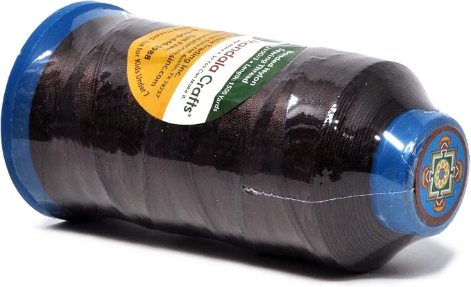 Mandala Crafts Bonded Nylon Thread Dark Brown Heavy Duty Sewing Threads - Image 3