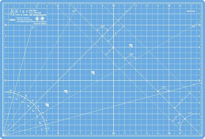 Elan Cutting Mat A3 Blue, Self Healing Cutting Mat 12x18 Inch, 5-Ply Craft by Elan