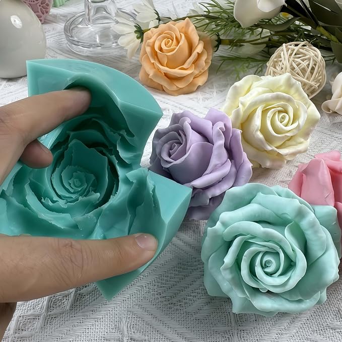 3D Rose Flower Silicone Mold Resin Epoxy Flower Molds Decorating Crafts Candle - Image 2