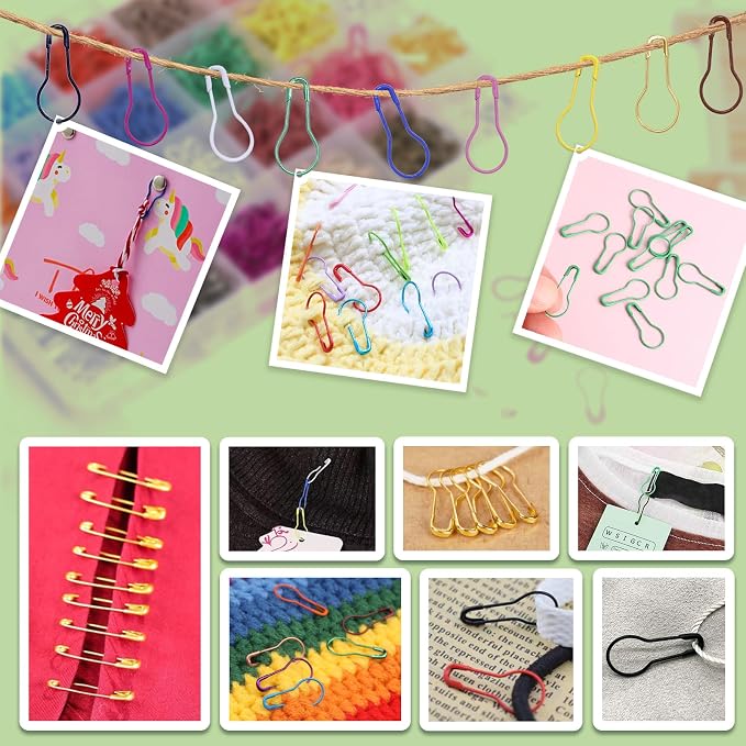 1200 Pcs 22 Colors Metal Safety Pins, Bulb Gourd Pins Pear Shaped Pins - Image 6