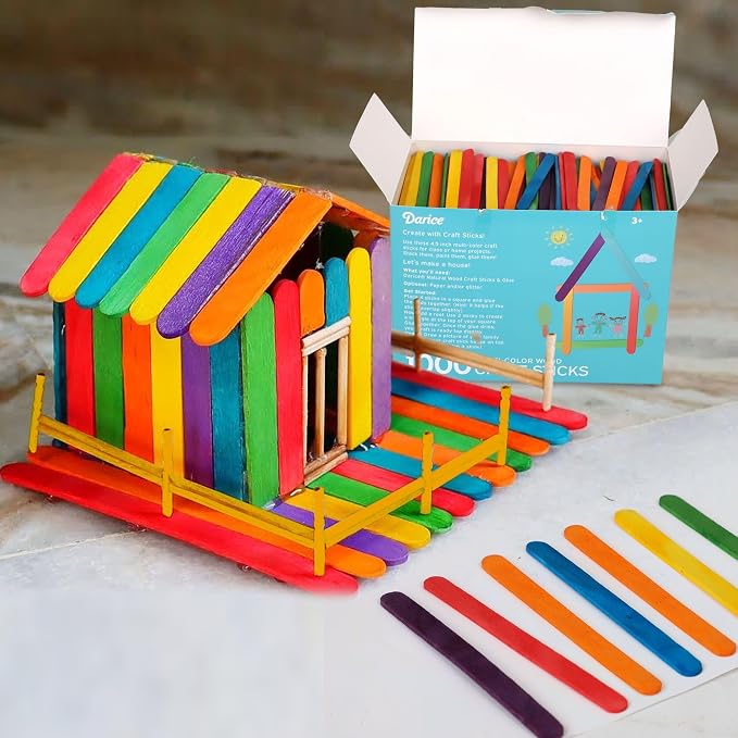 Darice 1000 Pcs Colored Popsicle Sticks - Image 5