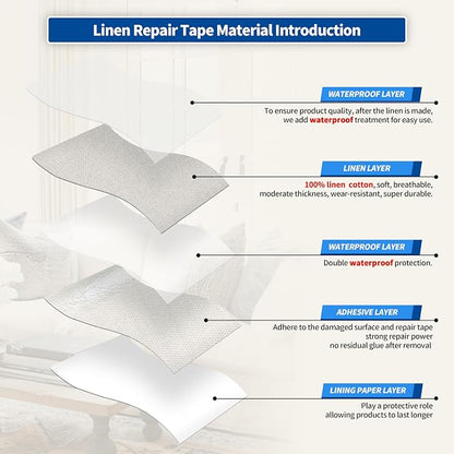 KING MOUNTAIN Linen Repair Patches, Self-Adhesive Linen Fabric Patches - Image 3