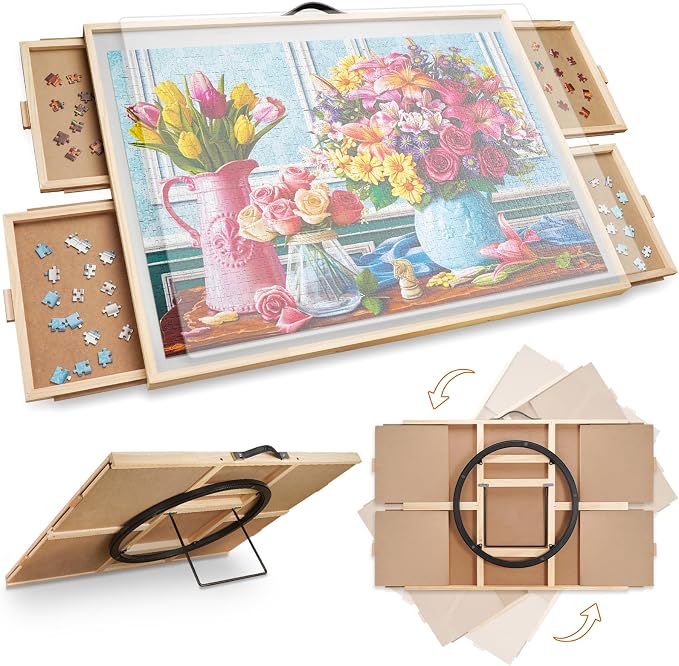 ALL4JIG 1000 Pieces 2-in-1 Tilting & Rotating Puzzle Board, 30.16" x by ALL4JIG