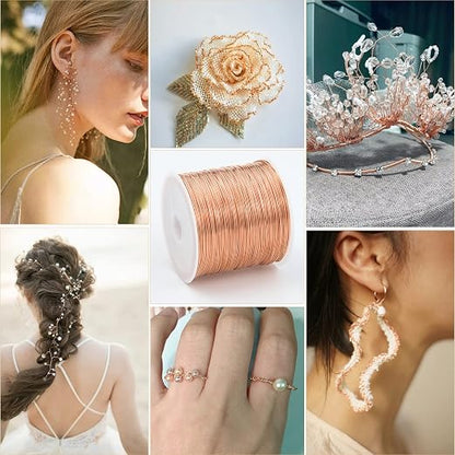 28 Gauge Craft Wire Jewelry Wire 100M/0.3mm Rose Gold Plated Thin Brass Wire - Image 6