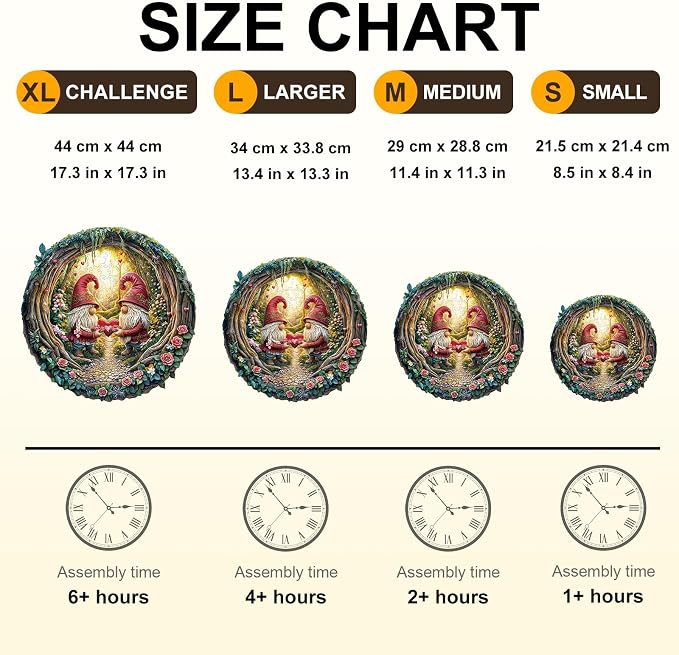 KAAYEE Wooden Puzzles for Adults, 3D Visual Effect Gnome Couple Wooden Jigsaw - Image 3