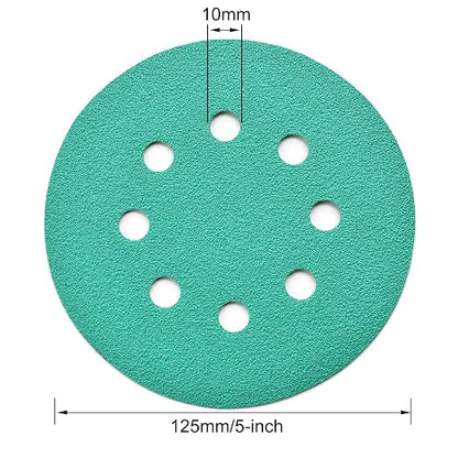 5-Inch 8-Hole Wet Dry Sanding Discs 80 Grit, Polyester Film Backed Heavy-Duty - Image 6