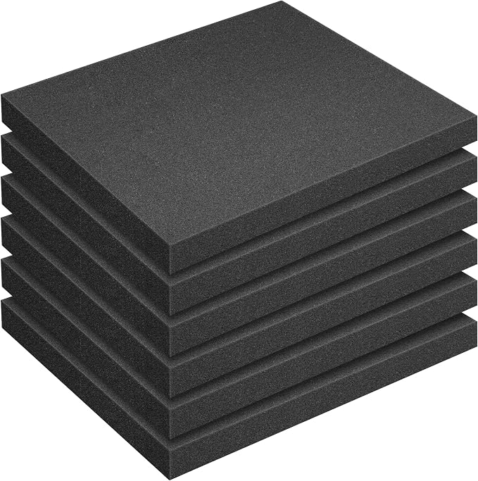 6 Pcs Polyurethane Foam Sheet- 16 x 12 x 1.5 Inch Cuttable Foam Inserts by DECOHS