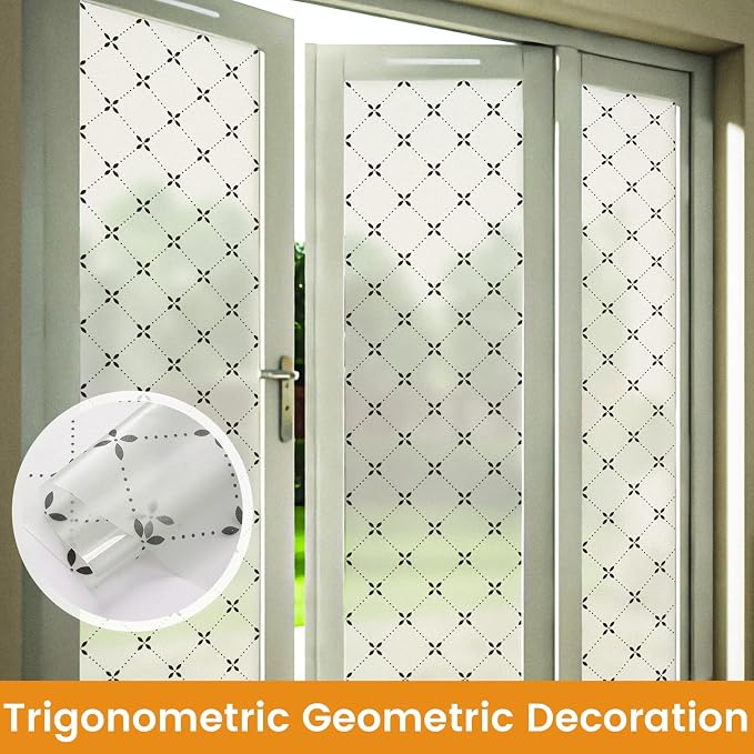 DKTIE Geometric Art Stained Glass Window Film Bathroom Window Privacy Film - Image 7