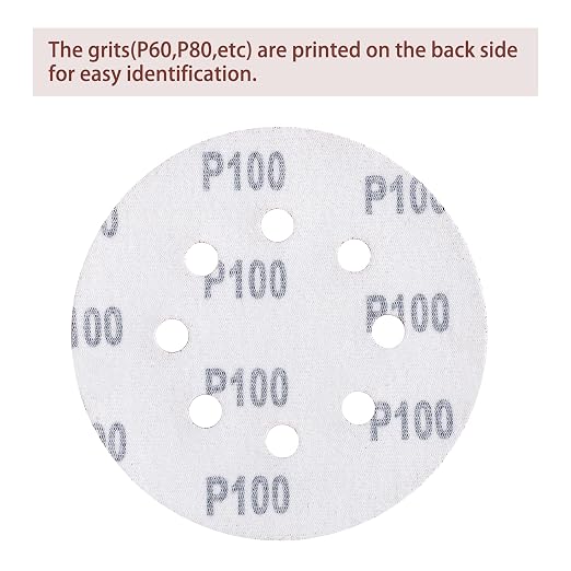 150pcs 100 Grit Sanding Discs, 5-Inch 8-Hole Sandpaper, - Image 5