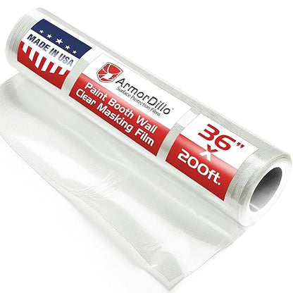 ArmorDillo Clear Full 3mil Self- Adhesive Paint Booth Protective Film Wall by ArmorDilloCorp