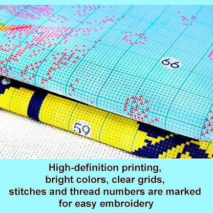 Foxdiviy Stamped Cross Stitch Kits Full Range of Embroidery Needlework Starter - Image 4