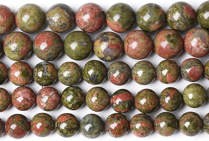 90pcs 4mm Natural Unakite Gemstone Beads Round Loose Beads by NaturalStoneBeads