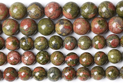 90pcs 4mm Natural Unakite Gemstone Beads Round Loose Beads by NaturalStoneBeads