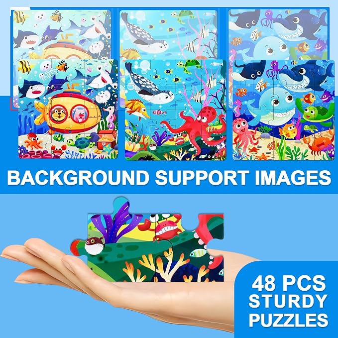 Magnetic Puzzles for Kids Ages 3-5, 3 in 1 Ocean World Toddlers Magnet Jigsaw - Image 6