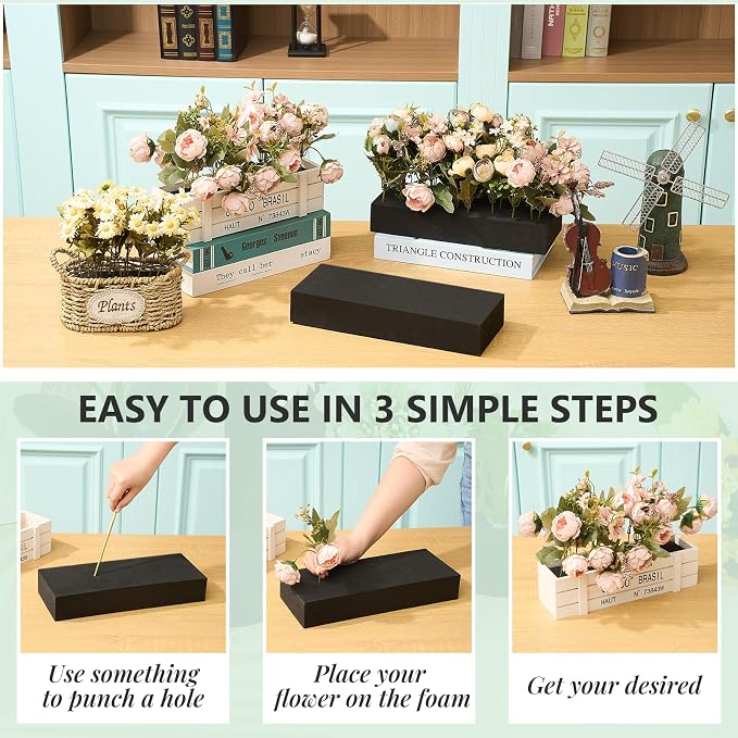 Lallisa 4 Pcs Reusable Floral Foam Blocks Water Weather Resistant Dry Floral - Image 3