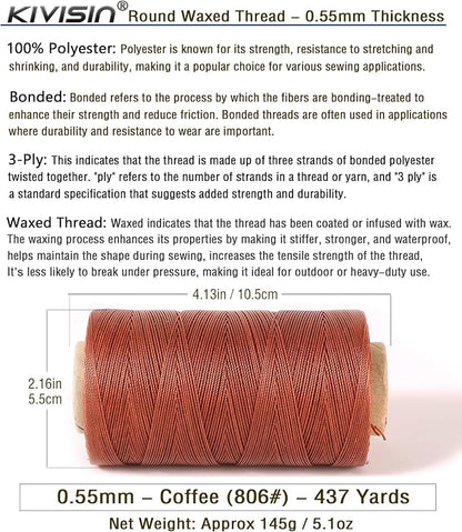 Sturdy Bonded Waxed Polyester Thread, 437 Yards Wax String Cord - Image 2
