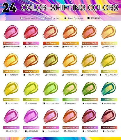 40 PCS Iridescent Acrylic Paint Set - Image 3
