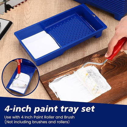 Ripeng 30 Pack 4 Inch Paint Tray Bulk Plastic Paint Roller Tray Small Painting - Image 6