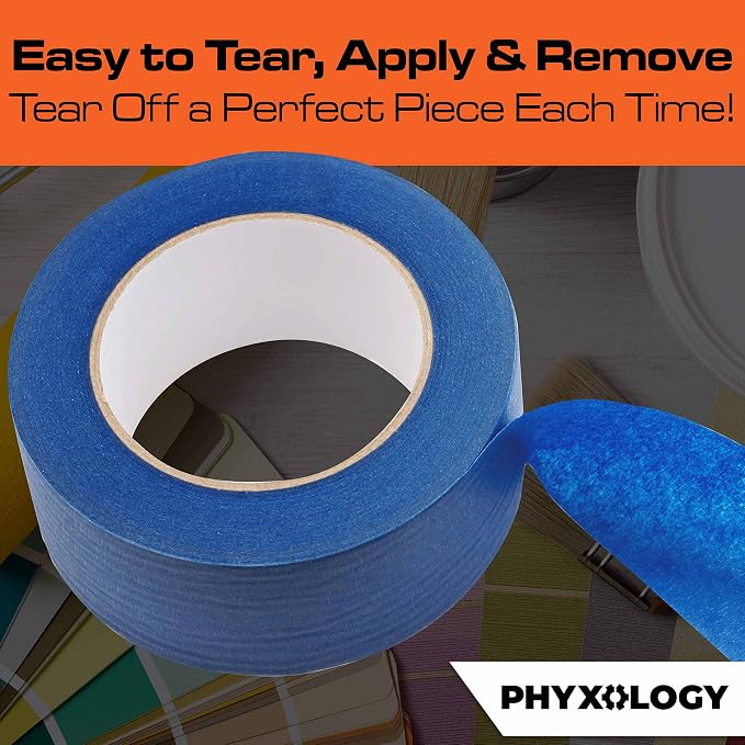 No-Residue 2 Inch, 60 Yard Blue Painters Tape 1 Pk. Easy-Tear, Pro-Grade - Image 5