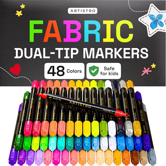ARTISTRO 48 Dual-Tip Fabric Markers by ARTISTRO