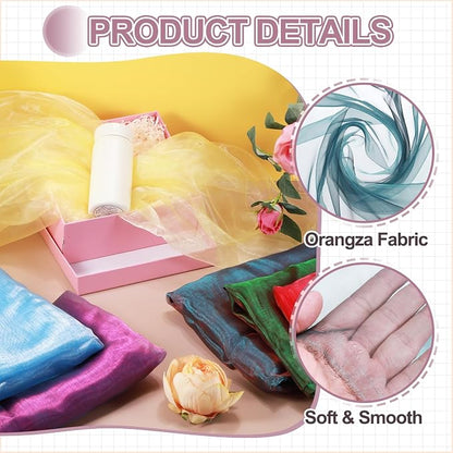 MECCANIXITY Iridescent Sheer Organza Fabric, 2 Yards x 59 Inches Solid - Image 3