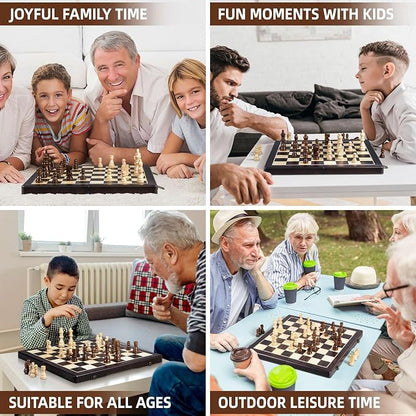 Magnetic Wooden Chess Set for Adults Kids - Image 9