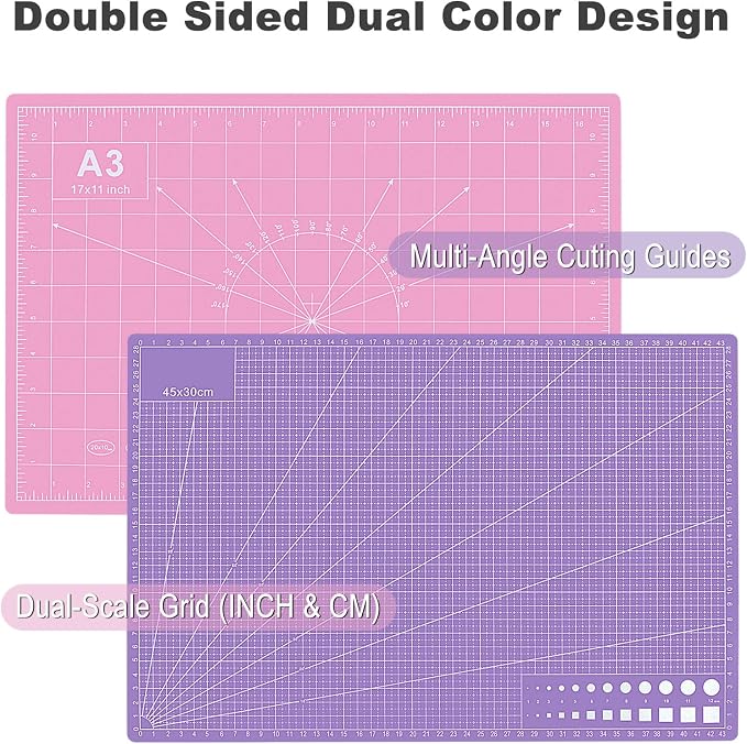 5 PCS Self Healing Cutting Mat 12" x 18": Sewing Rotary Cutting Mat - Image 4