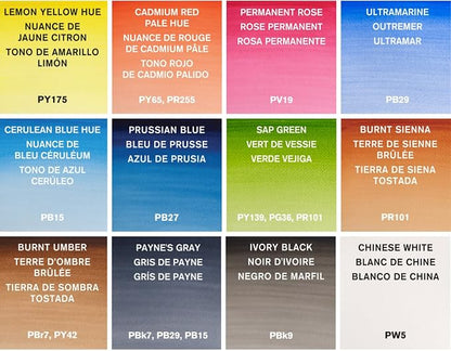 Winsor & Newton Cotman Watercolor Paint Set, 12 Colors, 8ml Tubes w/ Brush - Image 4
