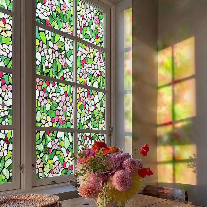 3D Stained Glass Window Film, Decorative Window Privacy Film by ADDHERES