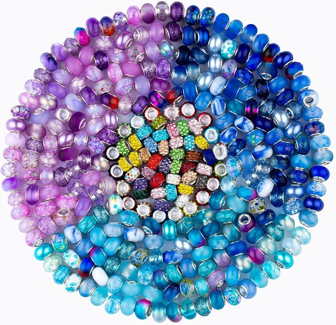 LAIDANLA 150pcs 15mm European Large Hole Beads Bulk by LAIDANLA