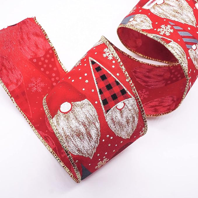 CT CRAFT LLC Red Satin with Elf Christmas Wired Ribbon 2.5 Inch x 25 Yards - Image 7