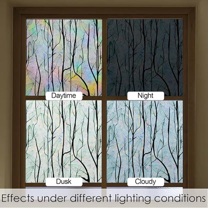 DKTIE Nature Pattern Rainbow Window Film Decorative Stained Glass Window Film - Image 9