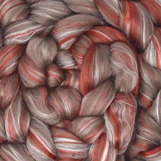 Merino Silk Luxe Tonal Designer Blend. Superfine Merino, Tussah Silk. Top Roving - Image 7
