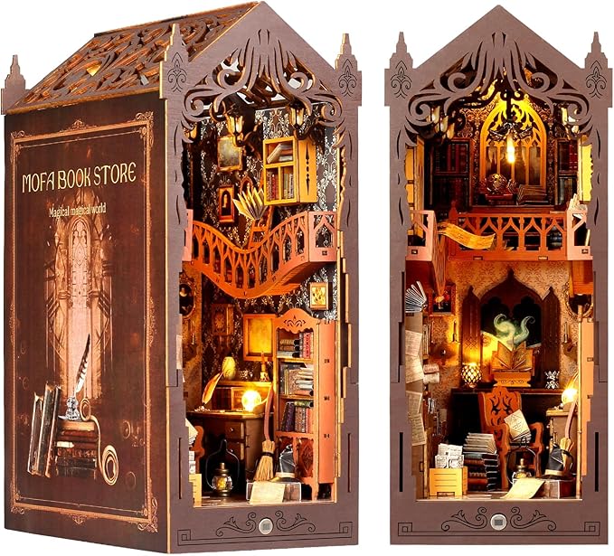 DIY Book Nook Kit, Miniature Dollhouse Bookshelf Insert by MakingLifeFunforCool